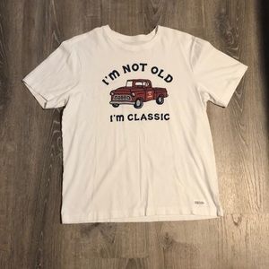 White life is good T-shirt, size medium